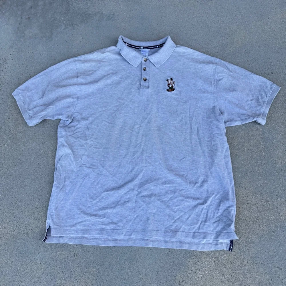 Disneyland Resort Mickey Mouse California Adventure Grey Polo Shirt Mens XXL - Picture 2 of 10